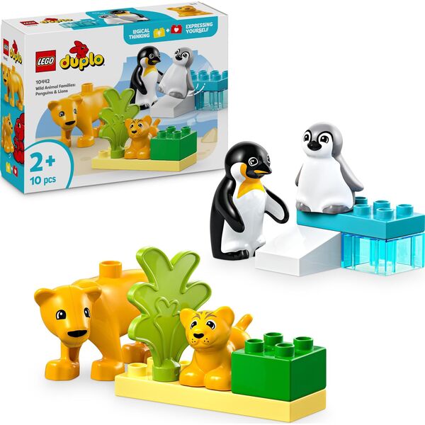 Duplo Rodziny dzikich zwierząt: pingwiny i lwy (10442)