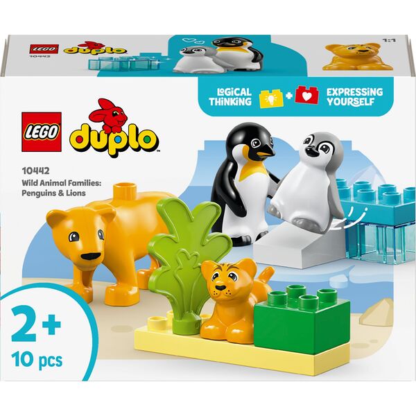 Duplo Rodziny dzikich zwierząt: pingwiny i lwy (10442)