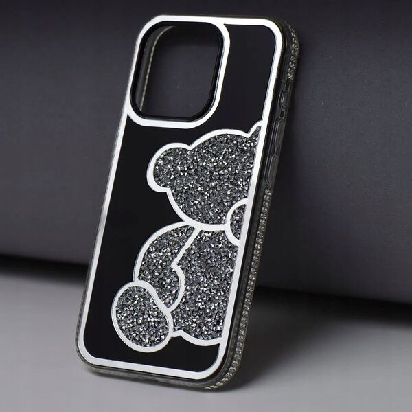 OEM Futerał TEDDY BEAR do IPHONE 15 Pro Max srebrny