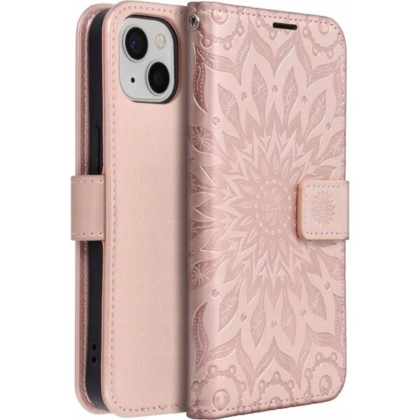 ForCell Kabura Forcell MEZZO Book do IPHONE 13 mandala złoty róż