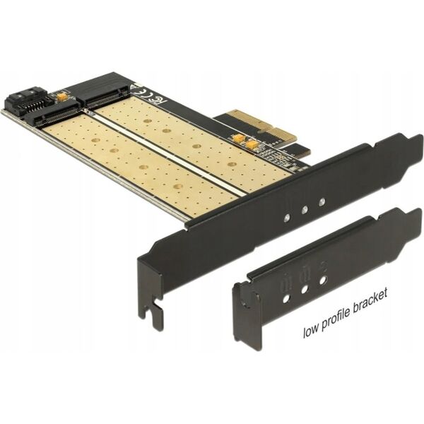 Κάρτα δικτύου Delock DELOCK PCIe-Card x4 > M2 KeyB + NVMe M.2 KeyM LowProfile 6549891 4043619896301