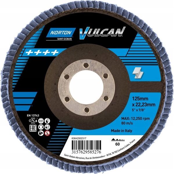 Norton Clipper Flap disc FLD FDTF 125x22 R842 NOR P60 VULNZ EU 7938827 3157629585276
