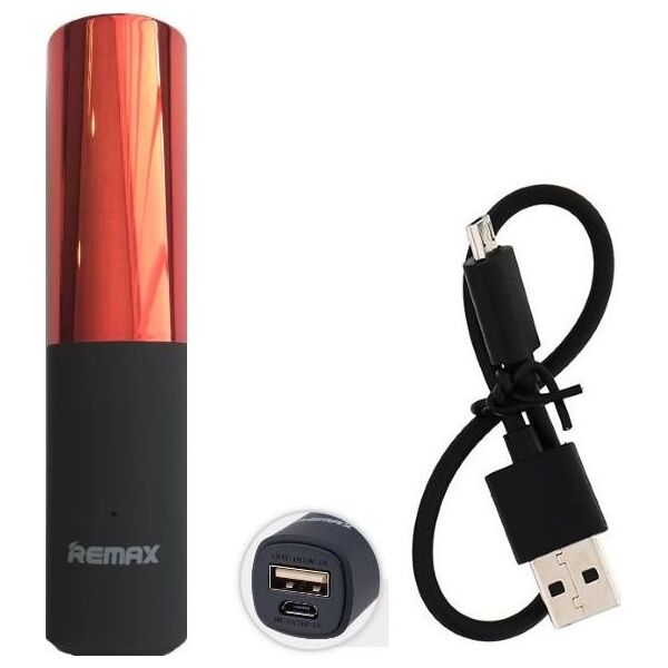 Powerbank Remax Power Bank Remax LipMax 2400mAh - Lūpdažis, Raudonas