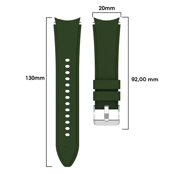 Bizon Strap Watch Silicone Pro Samsung Galaxy Watch 20 mm green