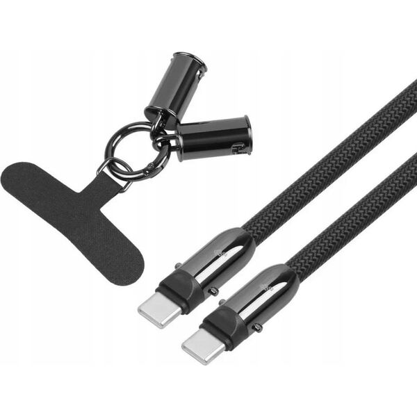 Καλώδιο USB TB 2 σε 1 Κορδόνι καλωδίου USB C 1,2 m μαύρο 14147266 5902002262613