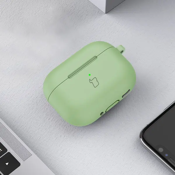 Bizon Case Headphone Silicone Apple AirPods 4 light green