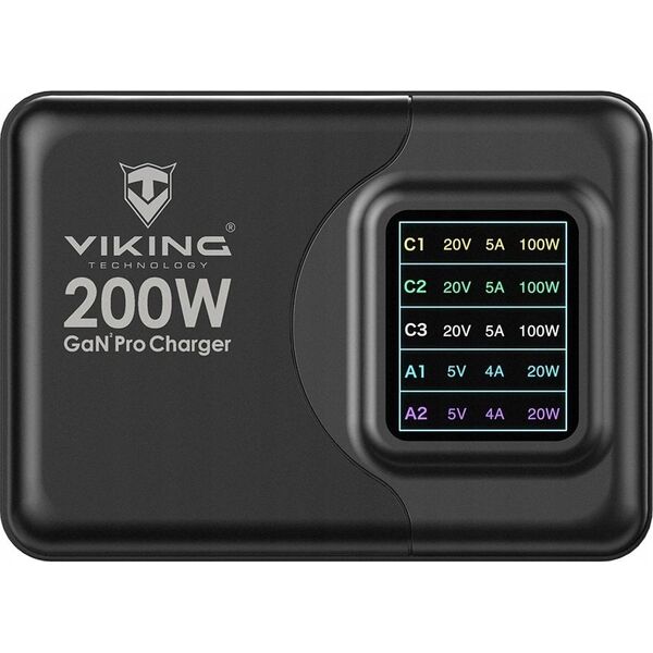 Φορτιστής Viking Viking USB GaN 200W PD Pro 13216685 8595656509080