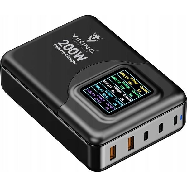 Φορτιστής Viking Viking USB GaN 200W PD Pro 13216685 8595656509080