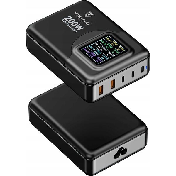 Φορτιστής Viking Viking USB GaN 200W PD Pro 13216685 8595656509080