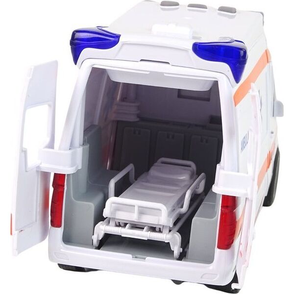 LeanToys Interaktywne Auto Karetka Ambulans + Nosze Światło Dźwięk