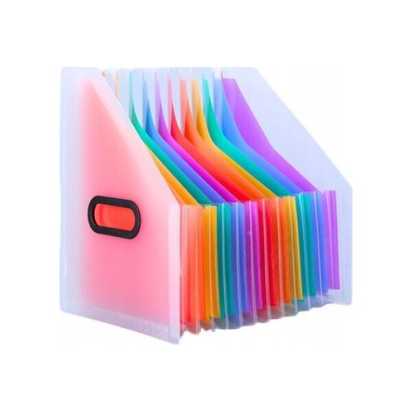 LeanToys Pionowa Teczka Organizer Na Dokumenty Kolorowe Zakładki Kieszenie A4