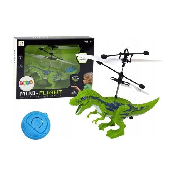 LeanToys Latający Dinozaur Helikopter Sterowany Ręką Zielony
