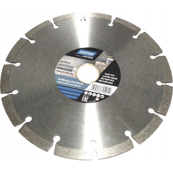 Norton Clipper DIAMOND DISC 180x25,4mm SEGMENTED STANDARD UNIVERSAL NORTON - 70184601272 6411279 5450248704911