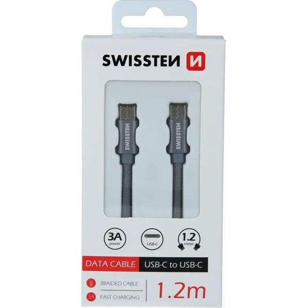 Καλώδιο Swissten Universalus Swissten USB-C 3.1 Καλώδιο USB, 1,2 m, juodos spalvos 5607972 8595217455962