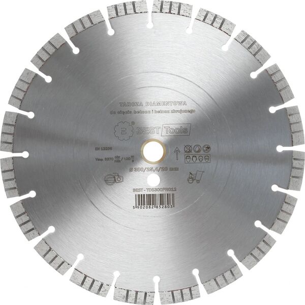 Best-Tools DIAMOND DISC 300x25,4/20mm SEGMENTED STANDARD TIGER BEST - TDS300PRO12 6411234 5902082852803