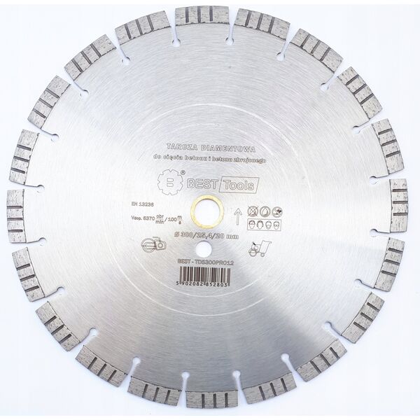 Best-Tools DIAMOND DISC 300x25,4/20mm SEGMENTED STANDARD TIGER BEST - TDS300PRO12 6411234 5902082852803