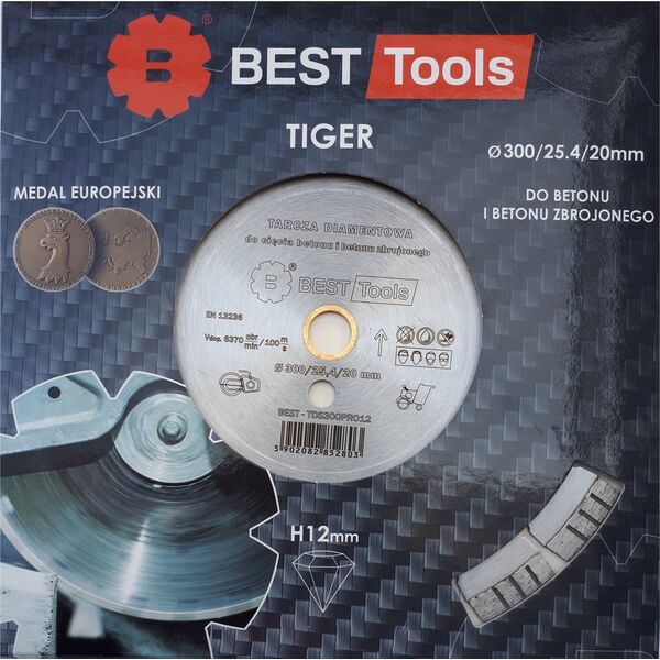 Best-Tools DIAMOND DISC 300x25,4/20mm SEGMENTED STANDARD TIGER BEST - TDS300PRO12 6411234 5902082852803