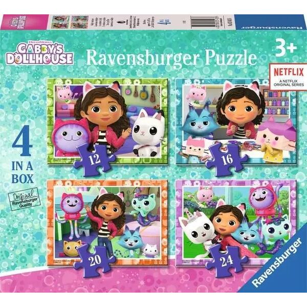 Ravensburger Puzzle 4w1 Koci Domek Gabi 12/16/20/24 elementy