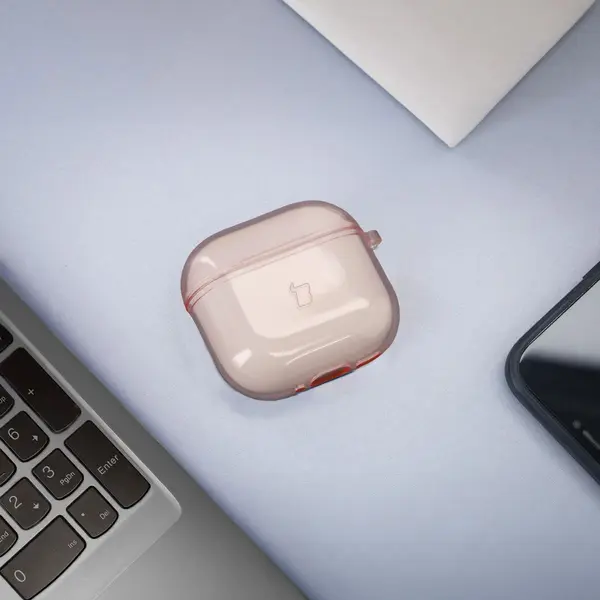 Bizon Case Headphone Clear Apple AirPods 4 clear-pink