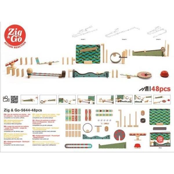 Djeco Djeco Statybos - Zig & Go - Didelė siena - 48 vnt