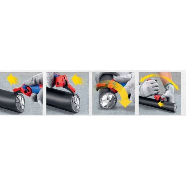 Knipex KNIPEX stripping knife 16 50 145 SB, stripping/stripping tool (red/blue, with ratchet function)