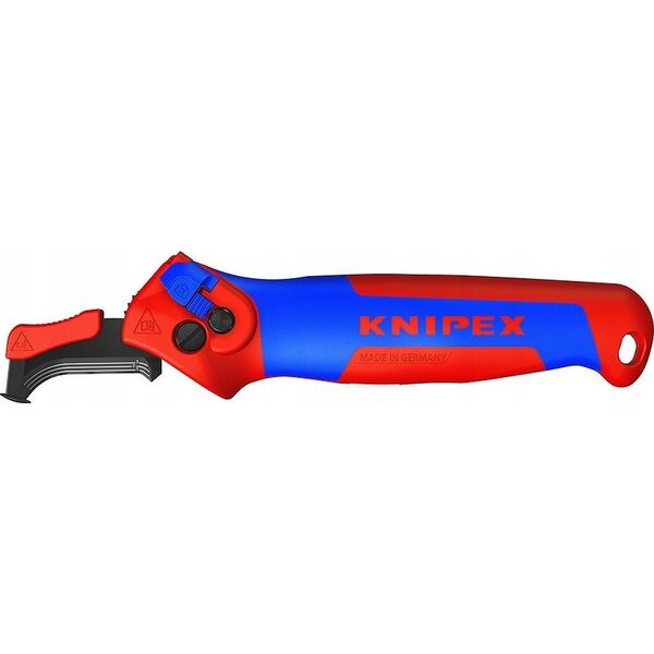Knipex KNIPEX stripping knife 16 50 145 SB, stripping/stripping tool (red/blue, with ratchet function)