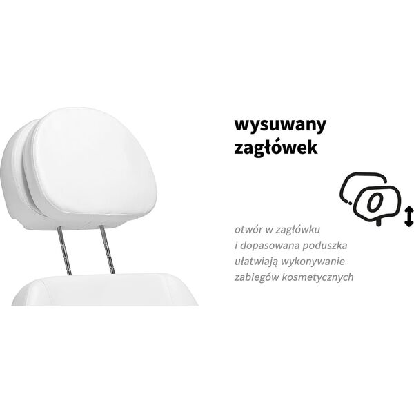 Activeshop Elektryczny fotel kosmetyczny SILLON CLASSIC 2 silniki pedi biały
