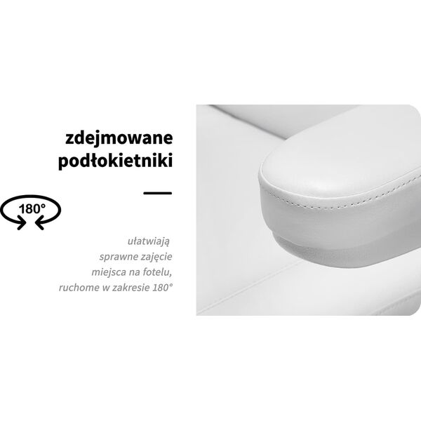Activeshop Elektryczny fotel kosmetyczny SILLON CLASSIC 2 silniki pedi biały