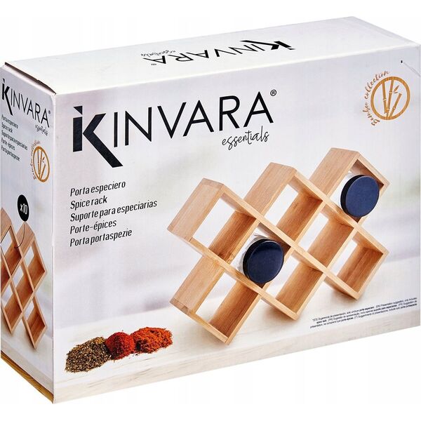 Σχάρα μπαχαρικών Kinvara BAMBOO για 10 βάζα, 7,5 x 24,5 x 17 cm 14195298 8430852922786