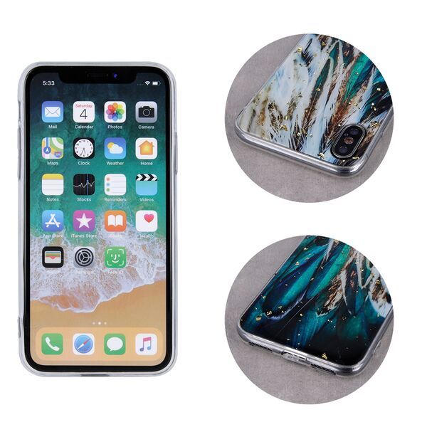 Gold Glam case for Samsung Galaxy S24 FE feathers 5906961953155