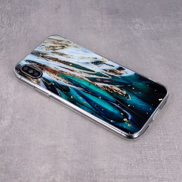 Gold Glam case for Samsung Galaxy S24 FE feathers 5906961953155