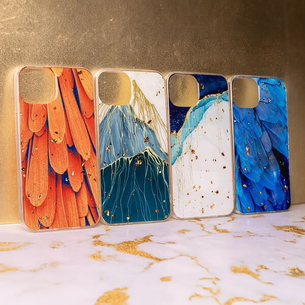 Gold Glam case for Samsung Galaxy S24 FE leaves 5906961953445