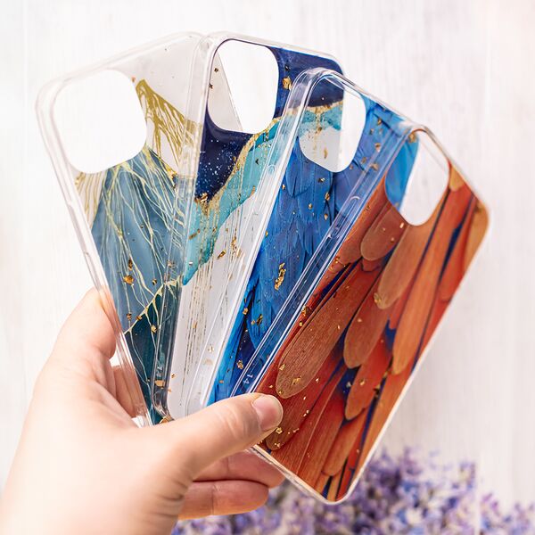 Gold Glam case for Samsung Galaxy S24 FE feathers 5906961953155