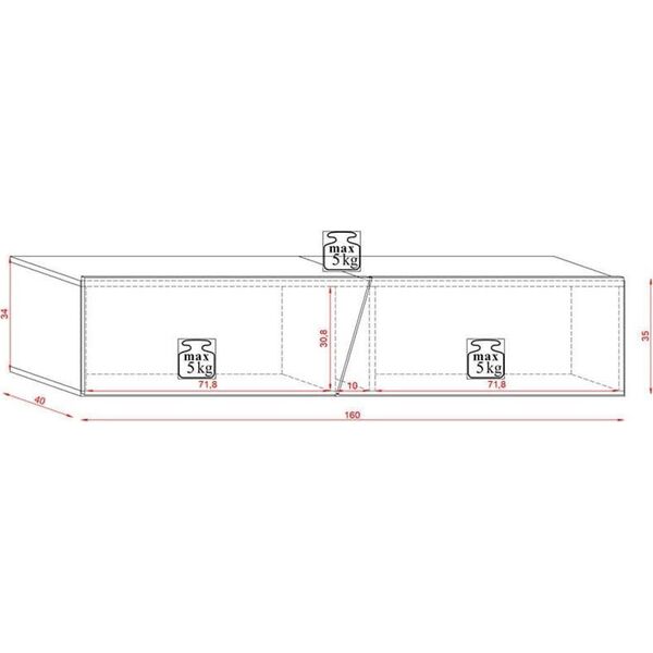 Vivaldi Szafka RTV Slant 160 + LED RGB