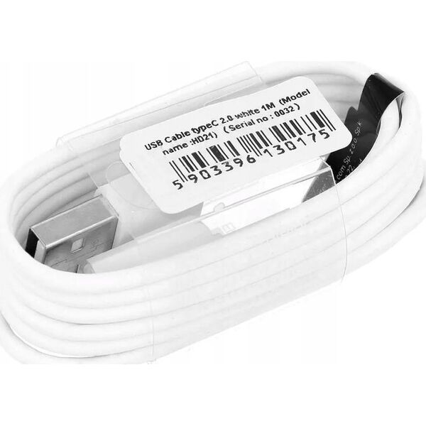 Kabel USB Partner Tele.com Kabel USB A do Typ C 2.0 HD21 1 m biały