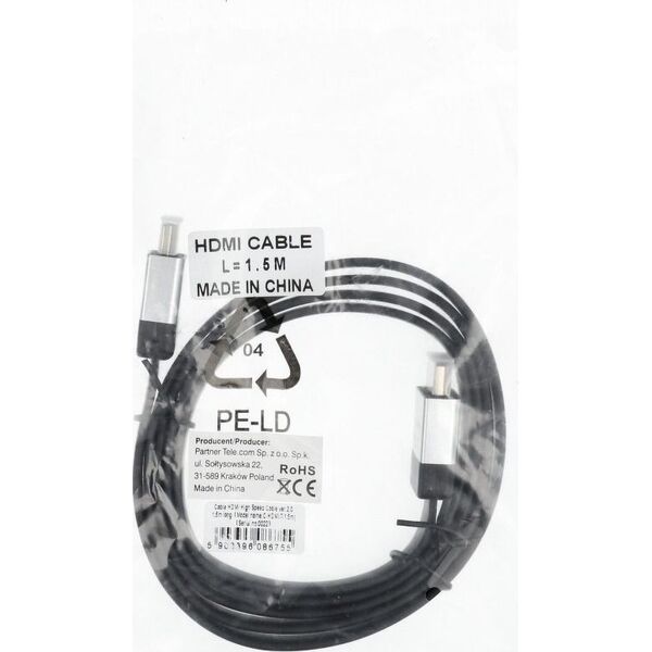 Kabel OEM Kabel HDMI do HDMI 4K 60Hz High Speed with Ethernet wer. 2.0 1,5 m czarny