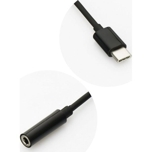 Adapter USB Partner Tele.com USB-C - Jack 3.5mm Czarny  (7EB1-6147B)