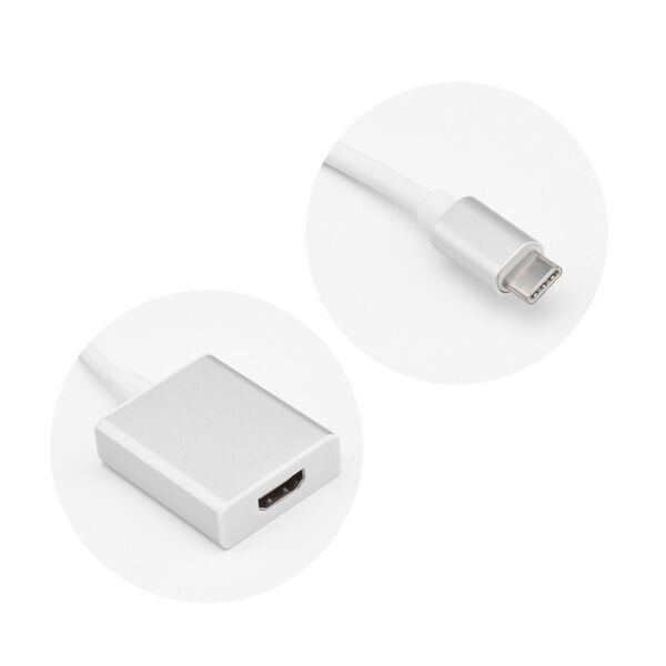 Adapter USB Partner Tele.com USB-C - HDMI Biały  (5903396020278)