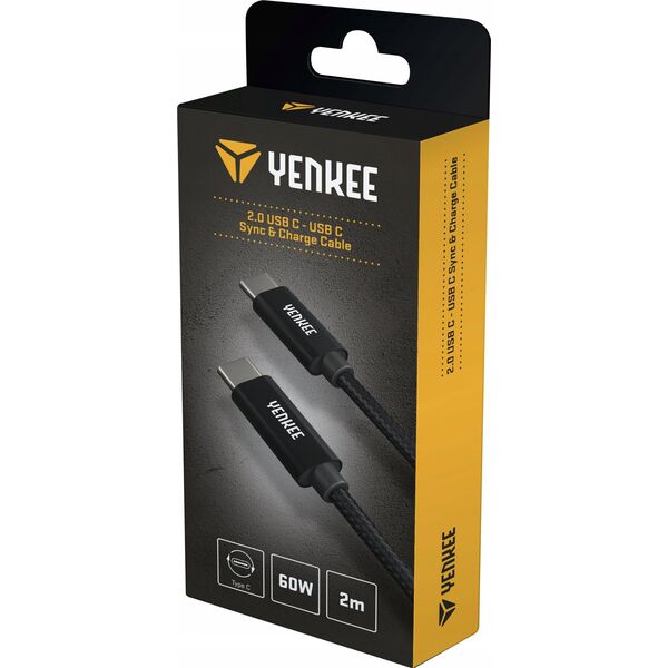 Kabel USB Yenkee USB-C - USB-C 2 m Czarny (35055947)