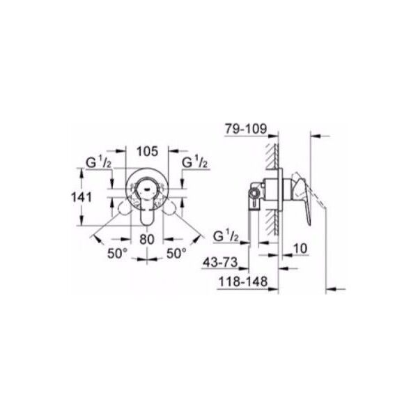 Bateria prysznicowa Grohe BauEdge chrom (29040000)