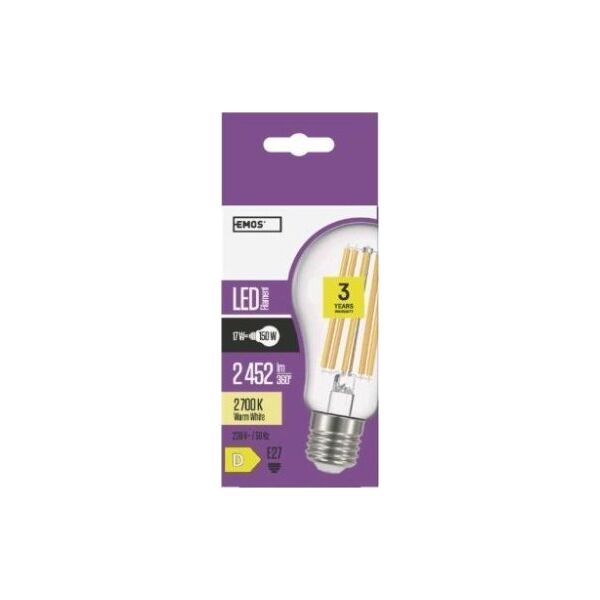 Emos Żarówka LED Emos Z74290 filament A67 17W E27 230V 2700K 2452lm ciepła biel