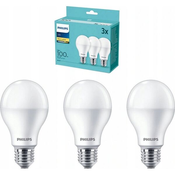 Philips Philips LED Lamp E27 3-Pack 100W 2700K