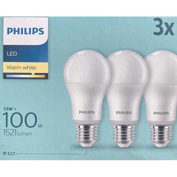 Philips Philips LED Lamp E27 3-Pack 100W 2700K