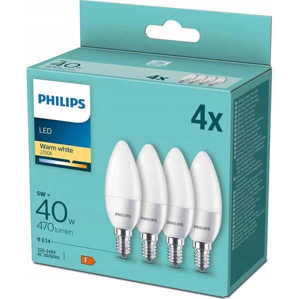 Philips Philips LED Lamp E14 4-pack candle     40W 2700K