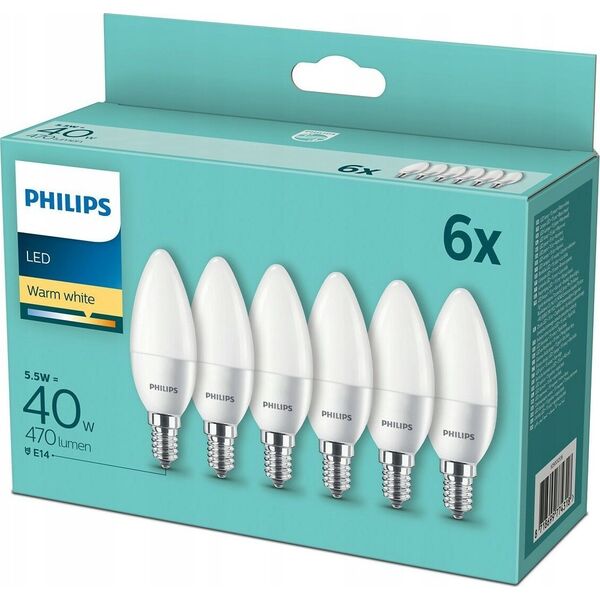 Philips Philips LED Lamp E14 4-pack candle     40W 2700K