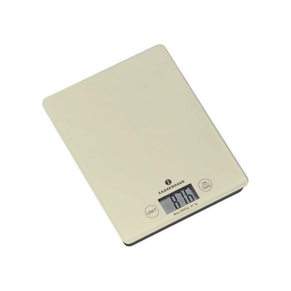 Waga kuchenna Zassenhaus elektroniczna 16,5x21,5 cm kremowa