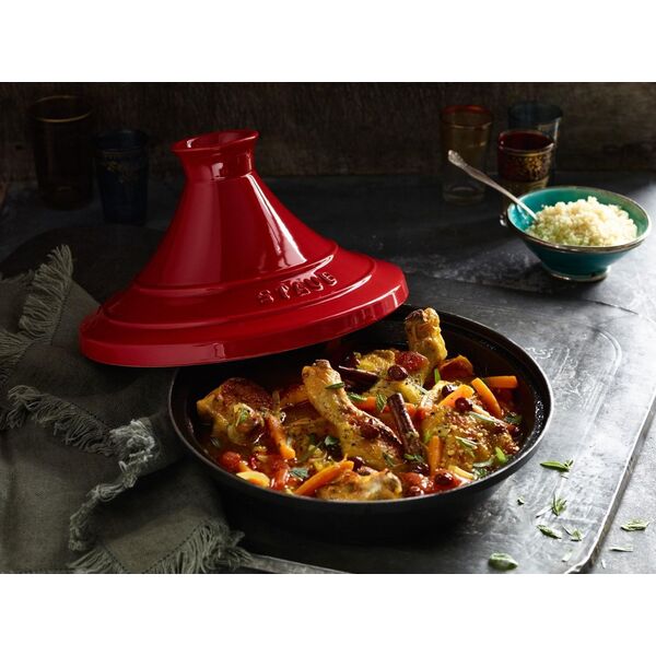 STAUB Staub Tajine 28cm round, cherry cast iron, Tagine specialities