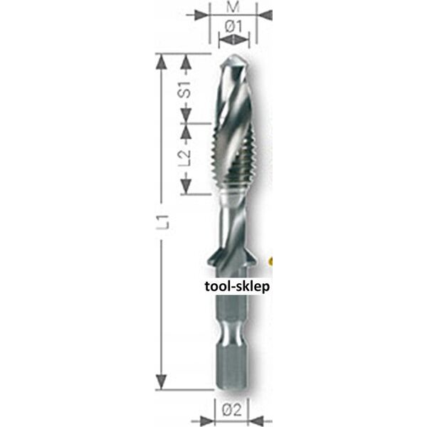 Wiertło Sourcing Combined drill - tap and countersink RUKO M8