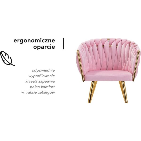 Activeshop 4Rico krzesło QS-GW06G aksamit różowe