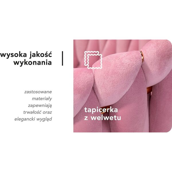 Activeshop 4Rico krzesło QS-GW06G aksamit różowe